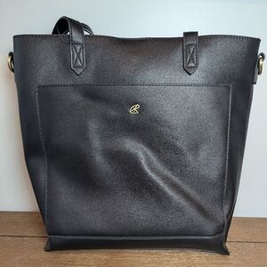 Kate & Alex Black Faux Leather Tote